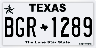 TX license plate BGR1289