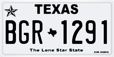TX license plate BGR1291