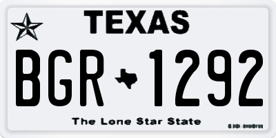 TX license plate BGR1292