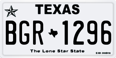 TX license plate BGR1296