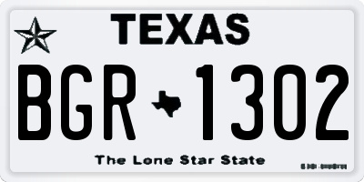 TX license plate BGR1302