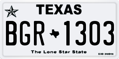 TX license plate BGR1303