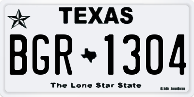 TX license plate BGR1304