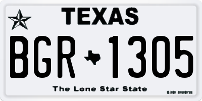 TX license plate BGR1305