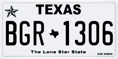TX license plate BGR1306