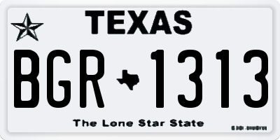TX license plate BGR1313