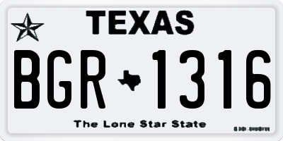 TX license plate BGR1316