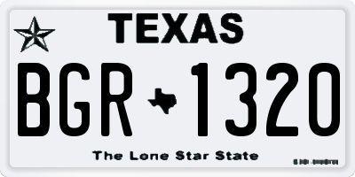 TX license plate BGR1320