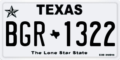 TX license plate BGR1322