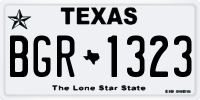 TX license plate BGR1323