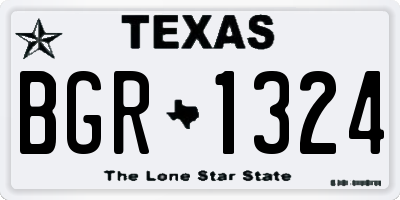 TX license plate BGR1324
