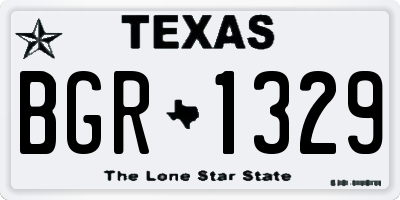 TX license plate BGR1329
