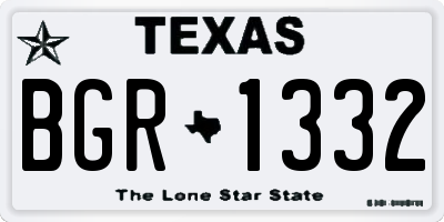 TX license plate BGR1332
