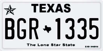 TX license plate BGR1335