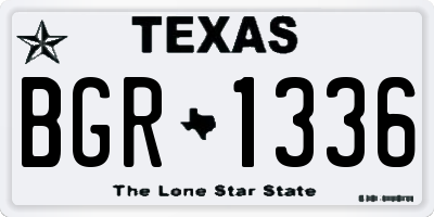 TX license plate BGR1336