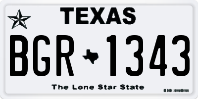 TX license plate BGR1343