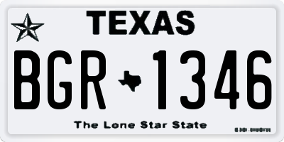 TX license plate BGR1346