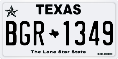 TX license plate BGR1349