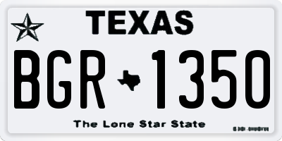 TX license plate BGR1350