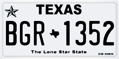 TX license plate BGR1352