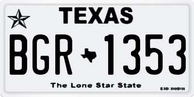 TX license plate BGR1353