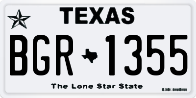 TX license plate BGR1355