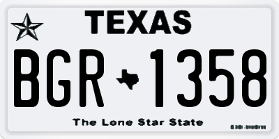 TX license plate BGR1358