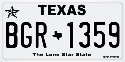 TX license plate BGR1359