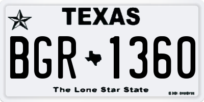 TX license plate BGR1360
