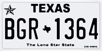 TX license plate BGR1364
