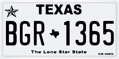 TX license plate BGR1365