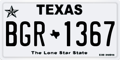 TX license plate BGR1367