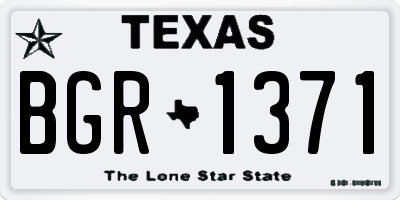 TX license plate BGR1371