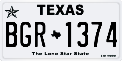 TX license plate BGR1374