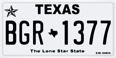 TX license plate BGR1377