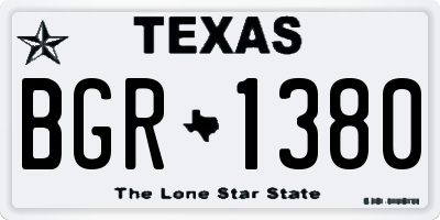 TX license plate BGR1380