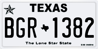 TX license plate BGR1382