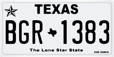 TX license plate BGR1383