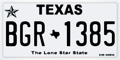 TX license plate BGR1385