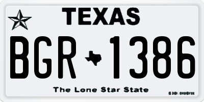 TX license plate BGR1386