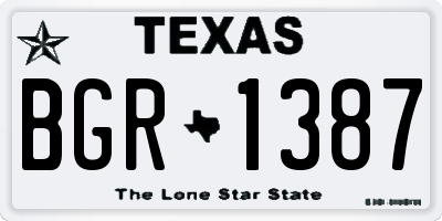 TX license plate BGR1387