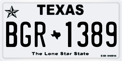 TX license plate BGR1389