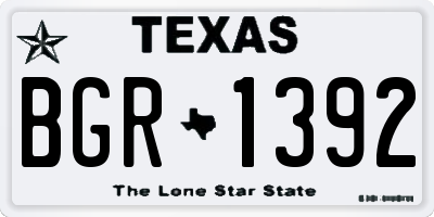 TX license plate BGR1392