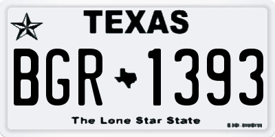 TX license plate BGR1393