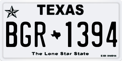 TX license plate BGR1394