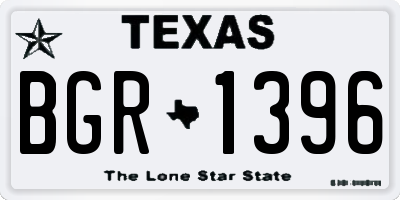 TX license plate BGR1396