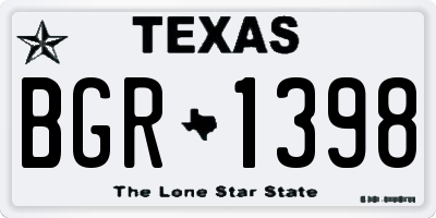 TX license plate BGR1398