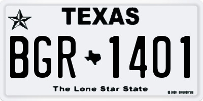 TX license plate BGR1401