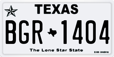 TX license plate BGR1404