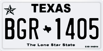TX license plate BGR1405